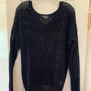 Vince Navy Blue Open-Weave Sweater